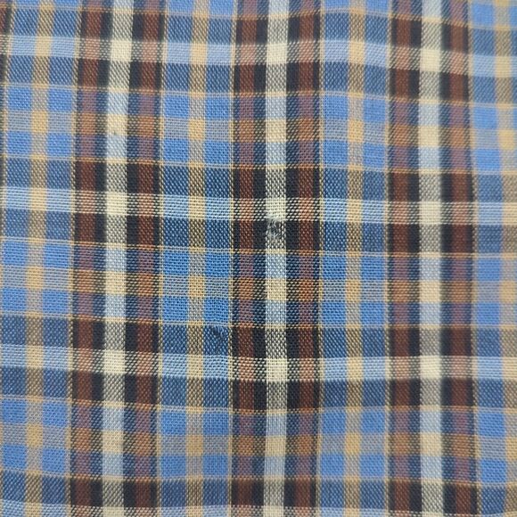 Vintage Levis Button Shirt Men's Large Plaid Pearl Snap Western Retro Blue Tag - Picture 9 of 13